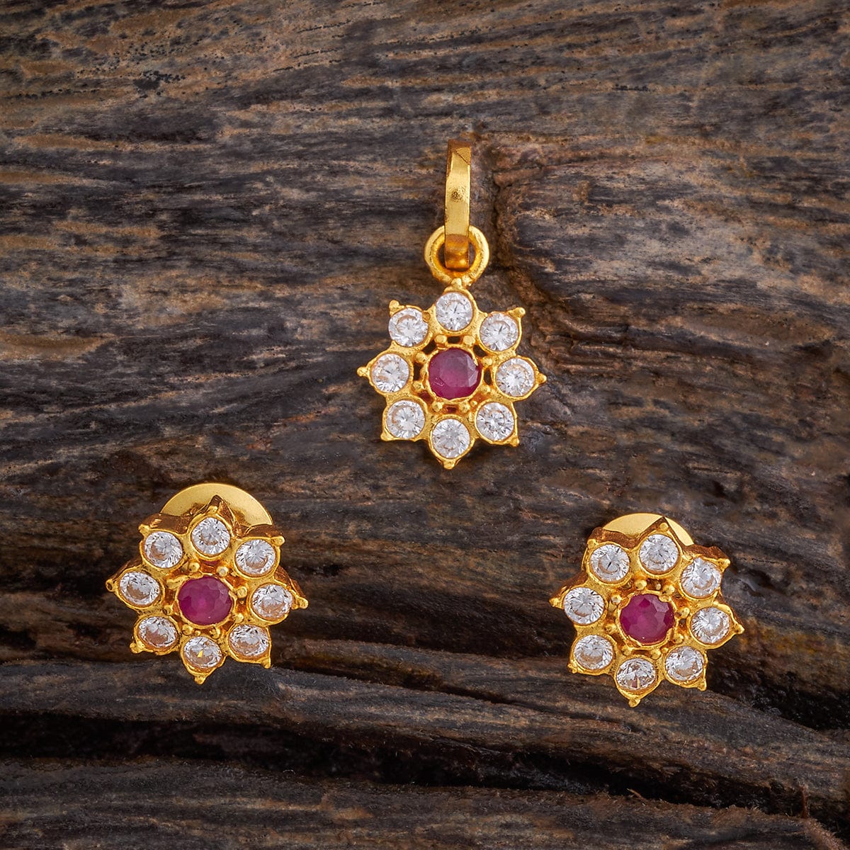 Temple Pendant Set Silver Temple Pendant Earring 178548