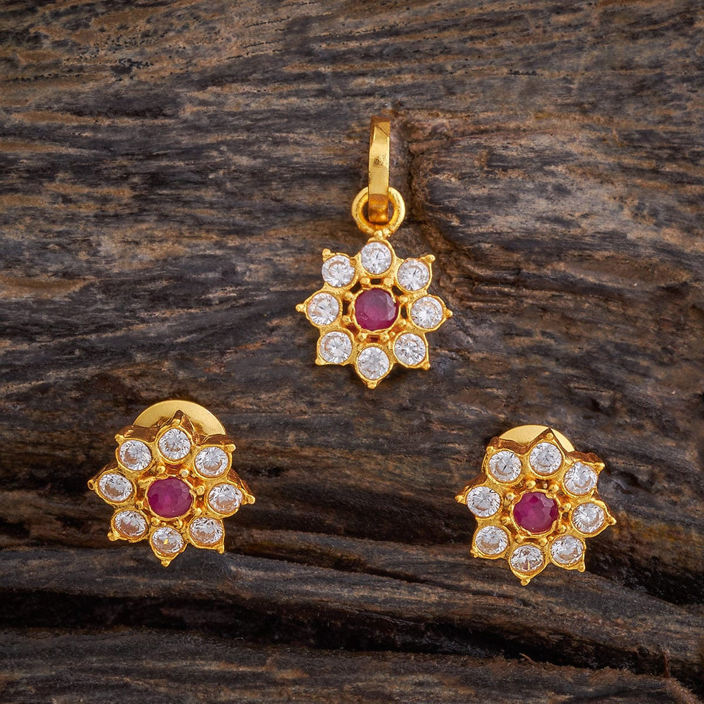 Temple Pendant Set Silver Temple Pendant Earring 178548