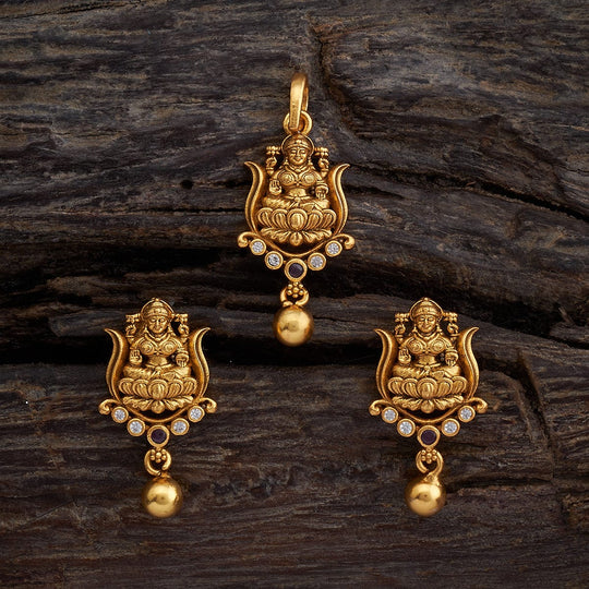 Temple Pendant Set Silver Temple Pendant Earring 170620