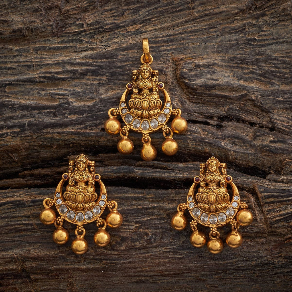 Temple Pendant Set Silver Temple Pendant Earring 172573