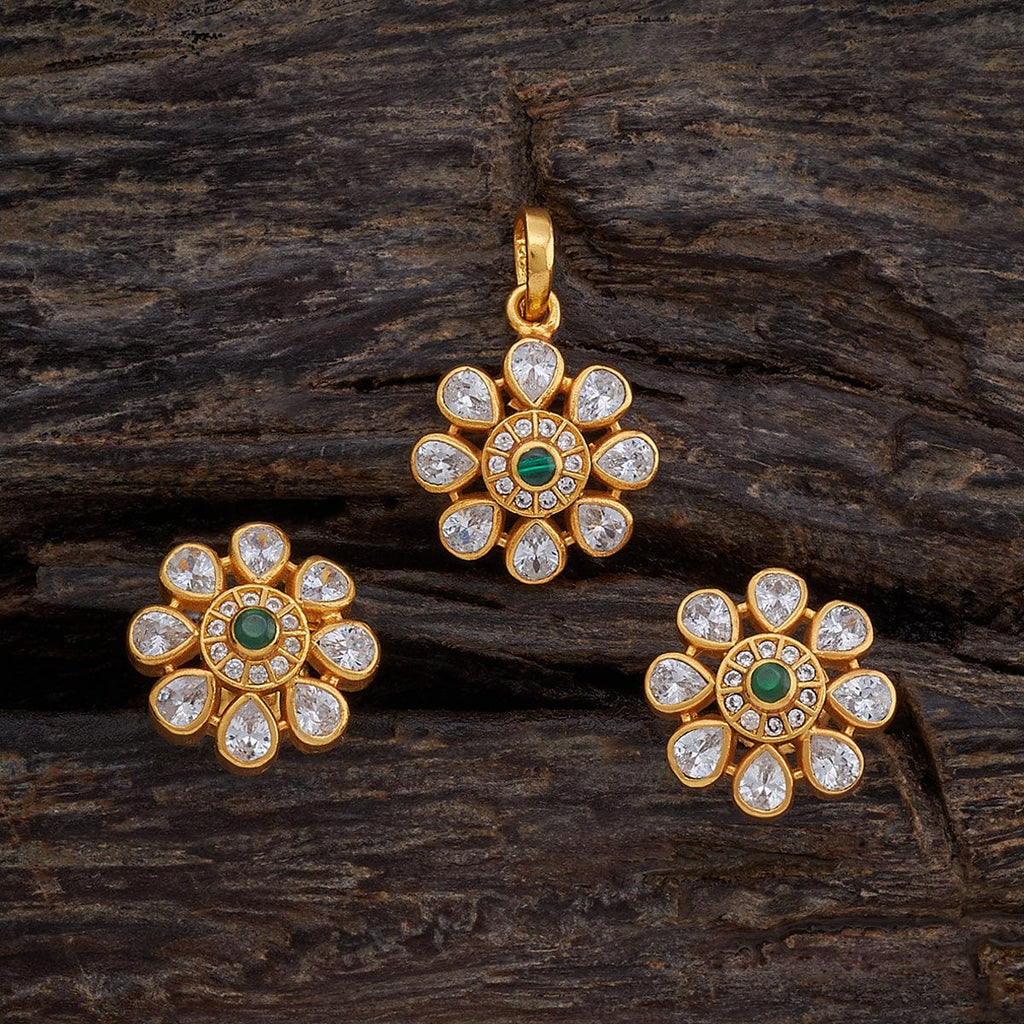 Temple Pendant Set Silver Temple Pendant Earring 158183