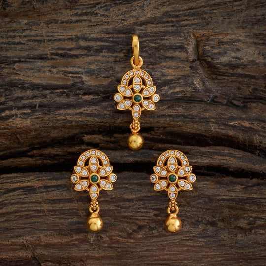 Temple Pendant Set Silver Temple Pendant Earring 173390