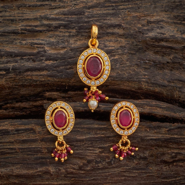 Temple Pendant Set Silver Temple Pendant Earring 173486