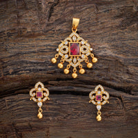 Temple Pendant Set Silver Temple Pendant Earring 177365