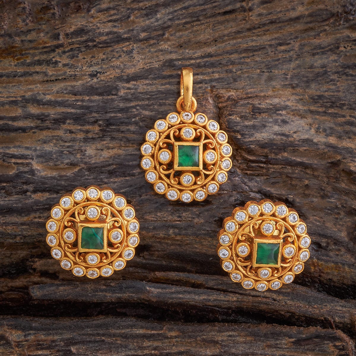 Temple Pendant Set Silver Temple Pendant Earring 178099