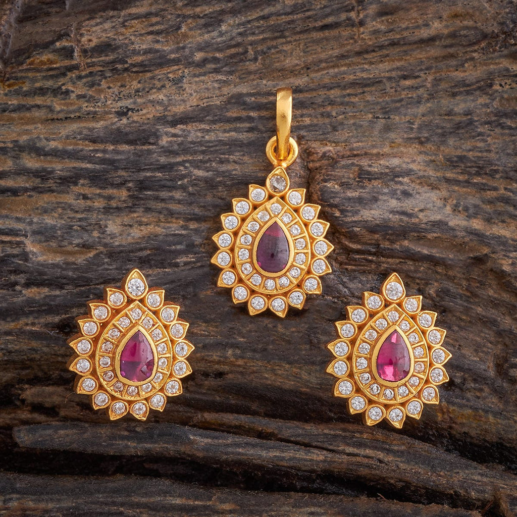 Temple Pendant Set Silver Temple Pendant Earring 178133