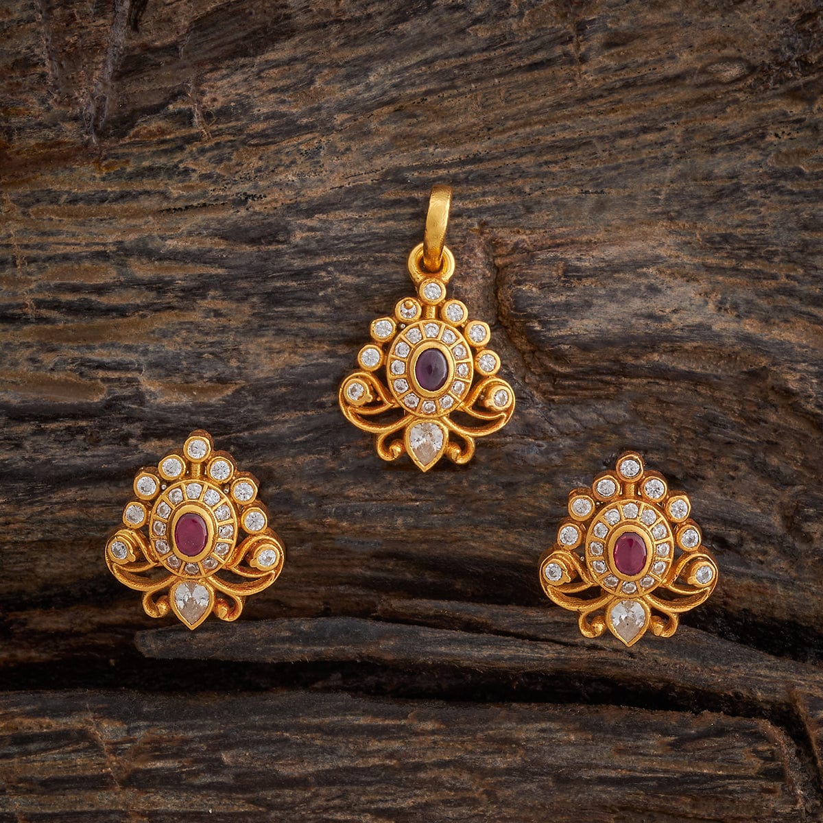 Temple Pendant Set Silver Temple Pendant Earring 178137