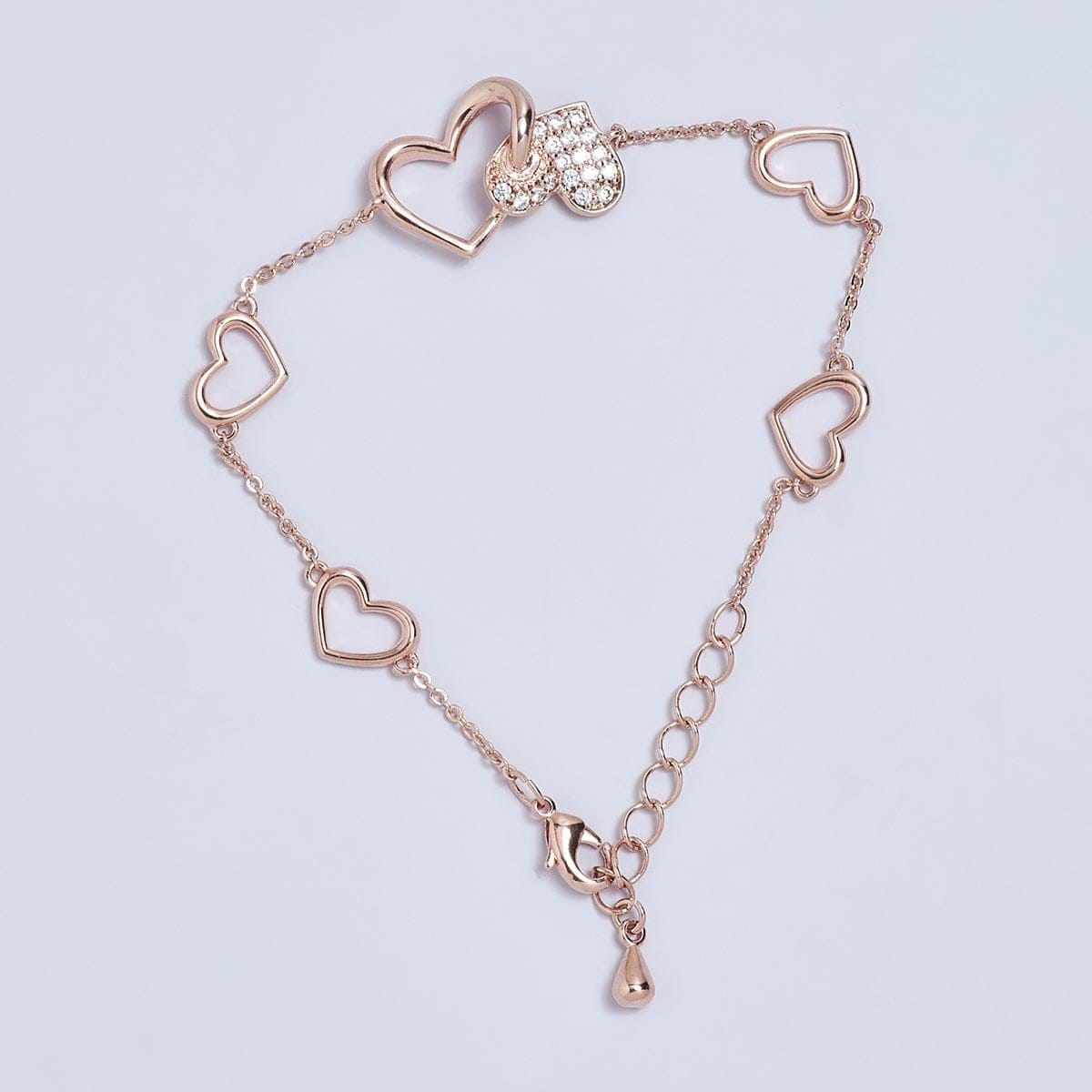 Rose Gold Stretch Bead Bracelet With Heart | Personalised Jewellery from  The Silver Store