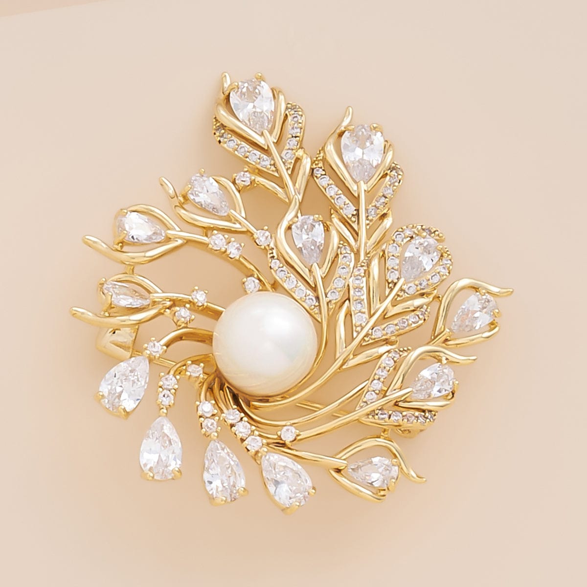 Designer Party wear Bridal Party Saree Brooch Pin Gold Plated Stone Work Saree  Brooch Floral Design saree Clip Saree Pin for Women Ladies Girls