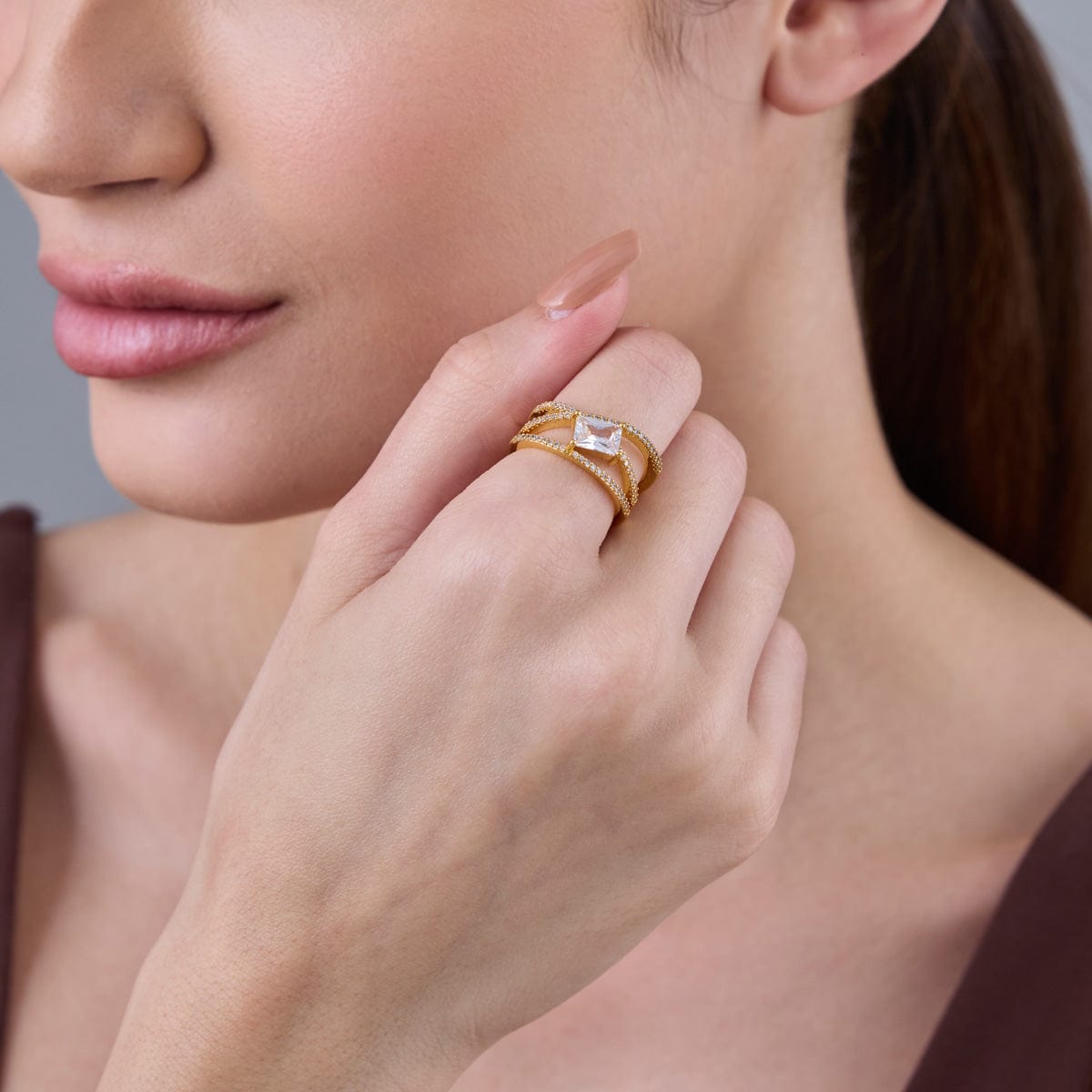 Trendy Zircon Finger Ring Trendy Finger Ring 186895