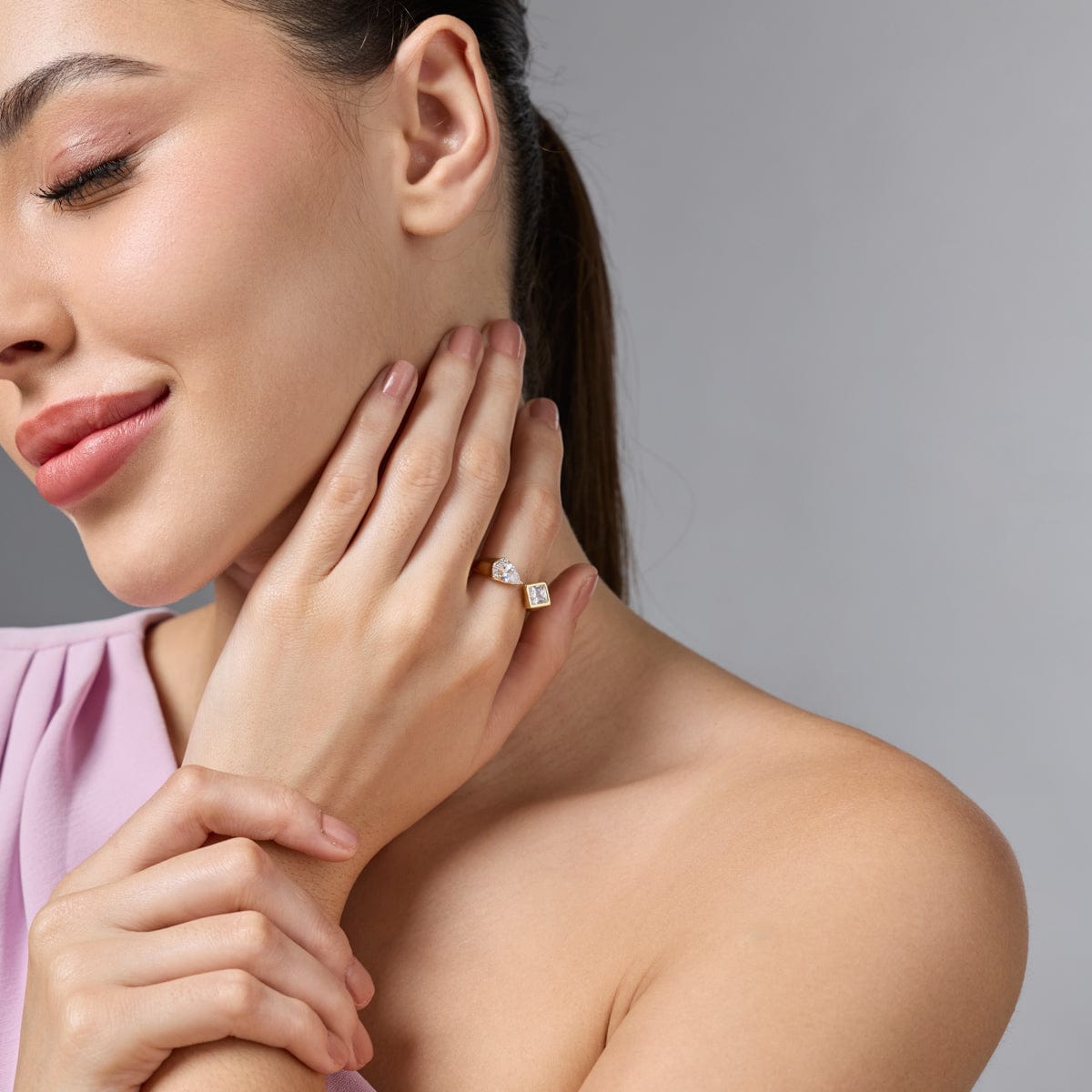 Trendy Zircon Finger Ring Trendy Finger Ring 190124