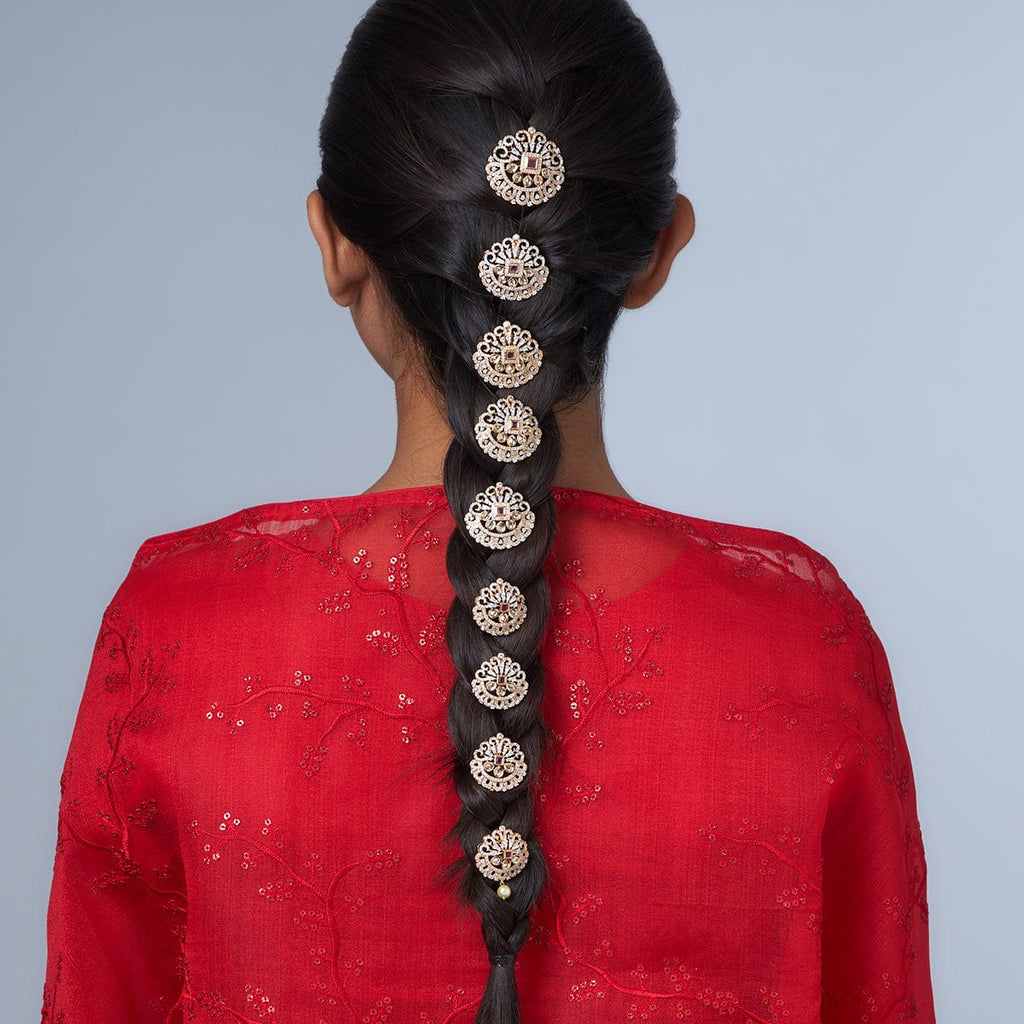 Hair chotis online white and maroon color stones rakodi for Indian design