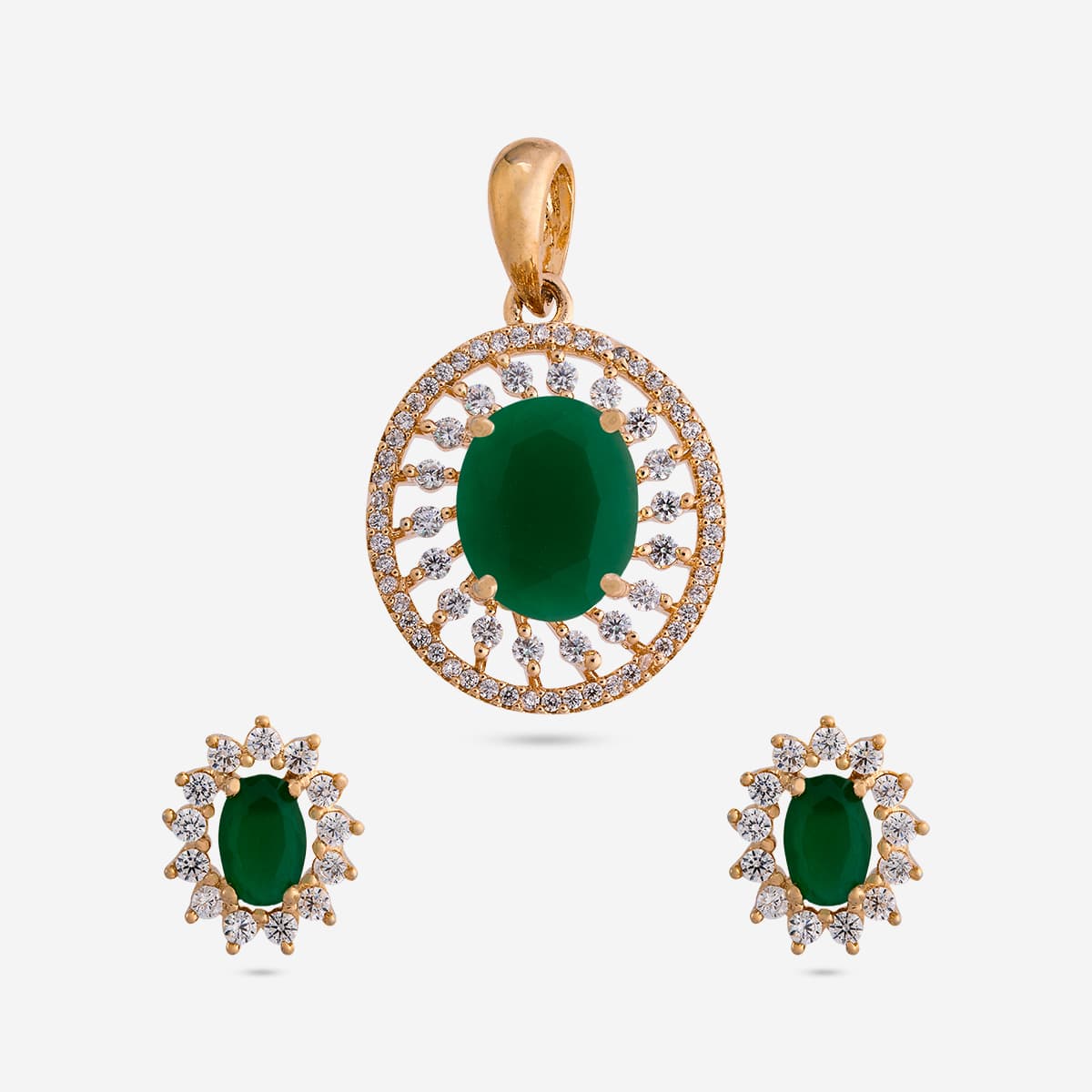 Zircon Pendant Set Zircon Pendant Earring 182055