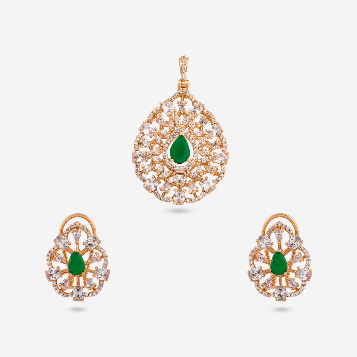 Zircon Pendant Set Zircon Pendant Earring 200529