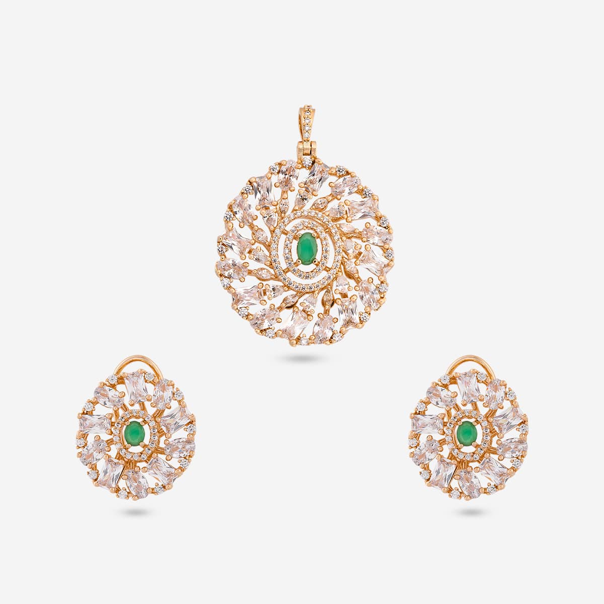 Zircon Pendant Set Zircon Pendant Earring 200530