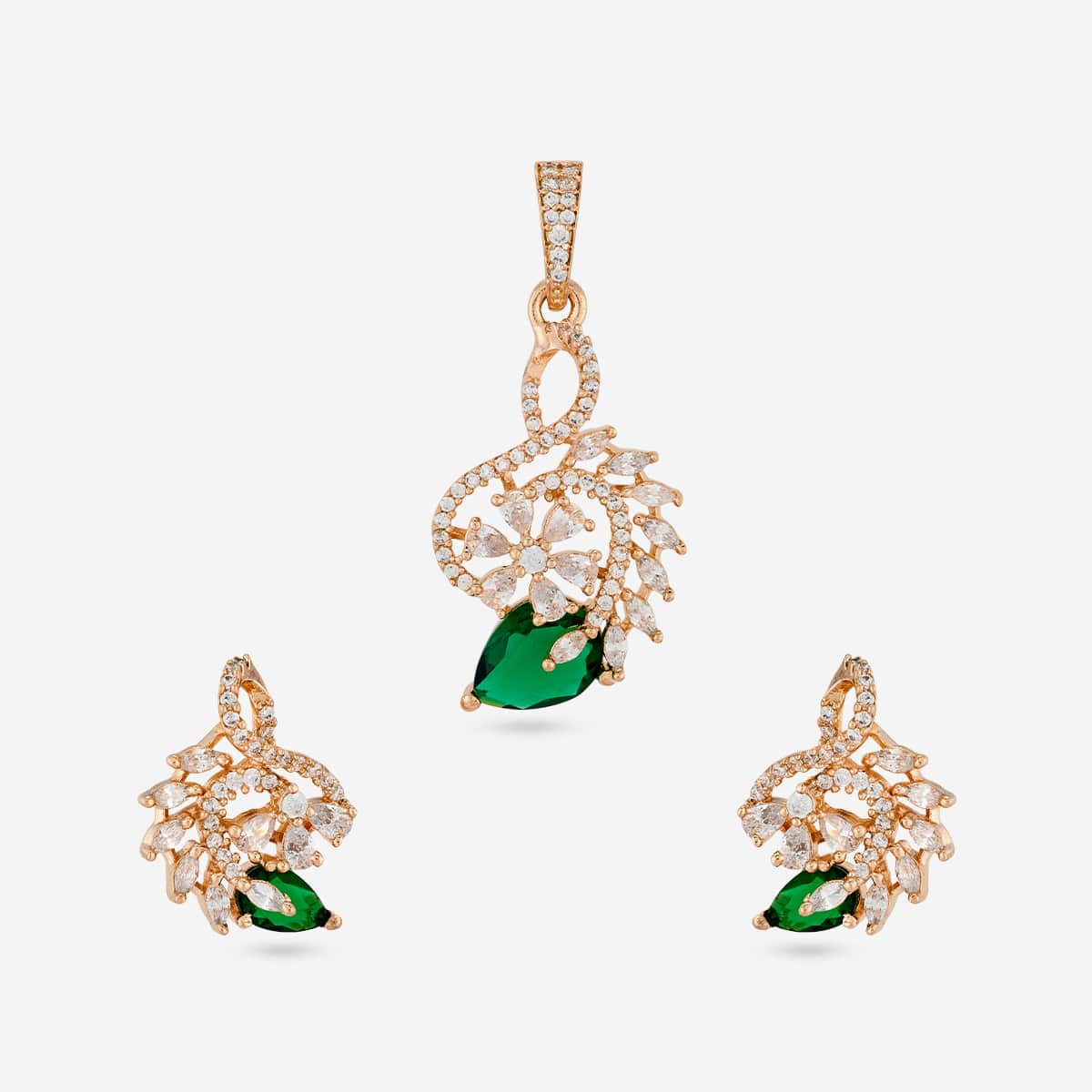 Zircon Pendant Set Zircon Pendant Earring 202364