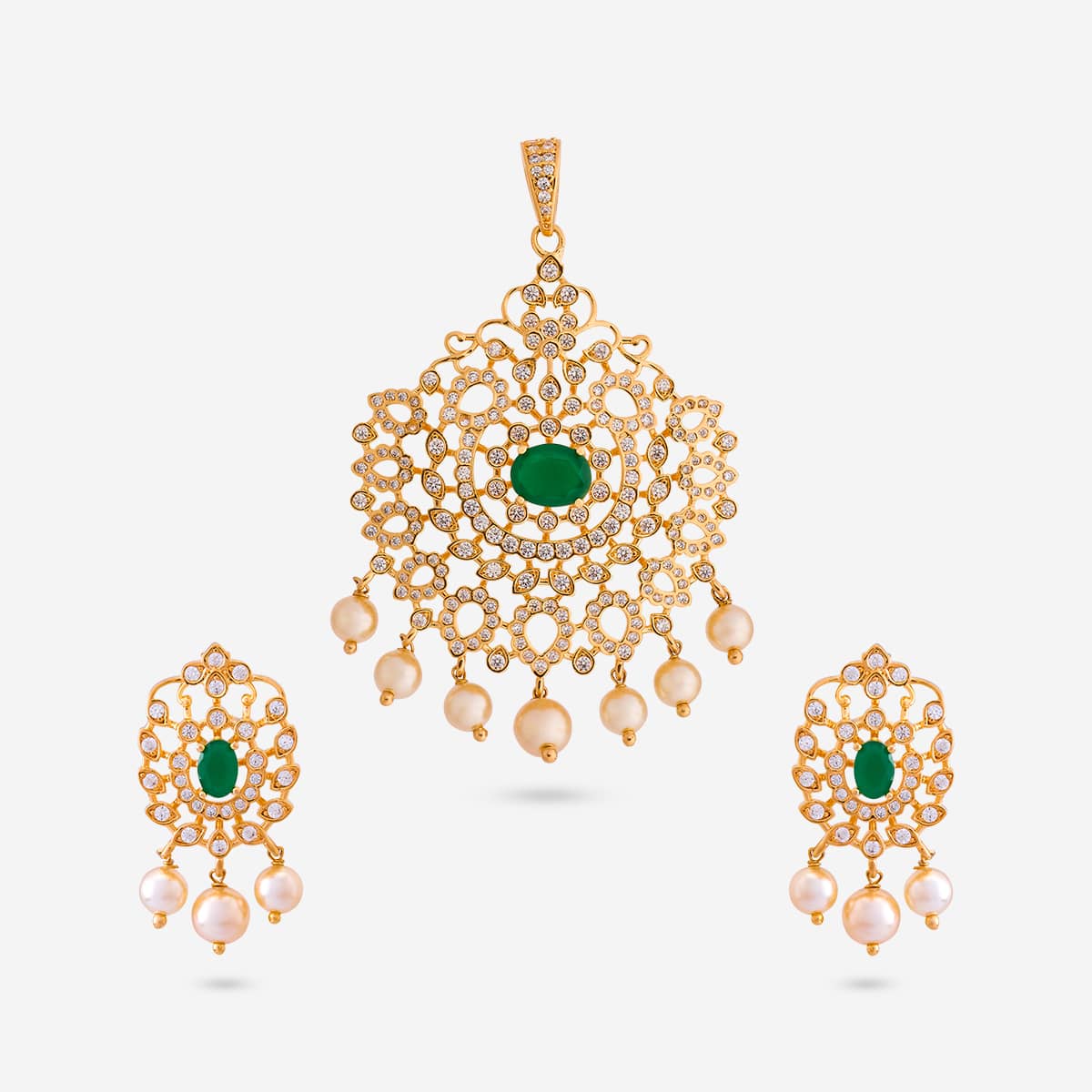 Zircon Pendant Set Zircon Pendant Earring 197138