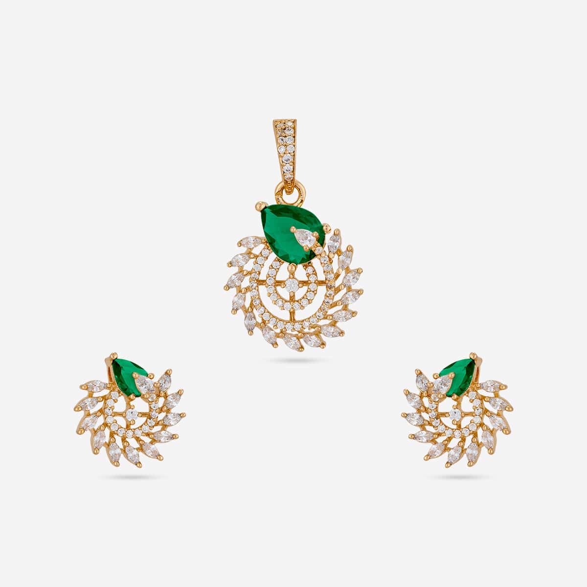 Zircon Pendant Set Zircon Pendant Earring 200539