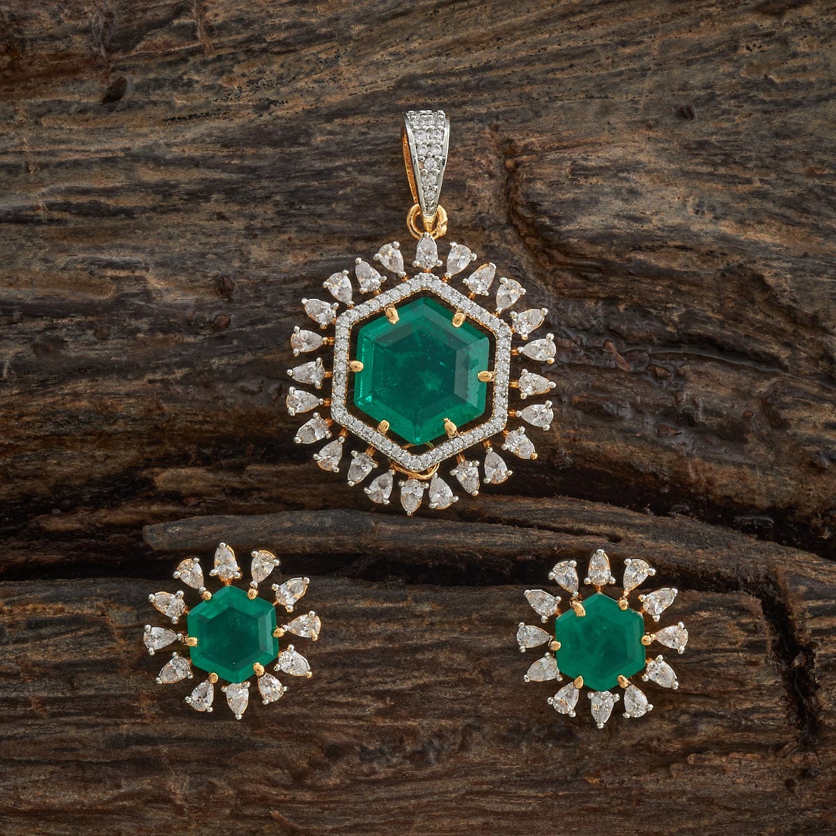 Zircon Pendant Set Zircon Pendant Earring 180316