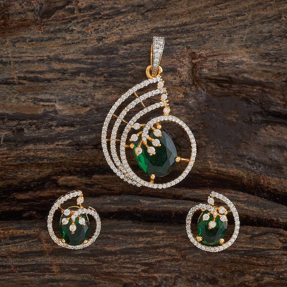 Zircon Pendant Set Zircon Pendant Earring 181540