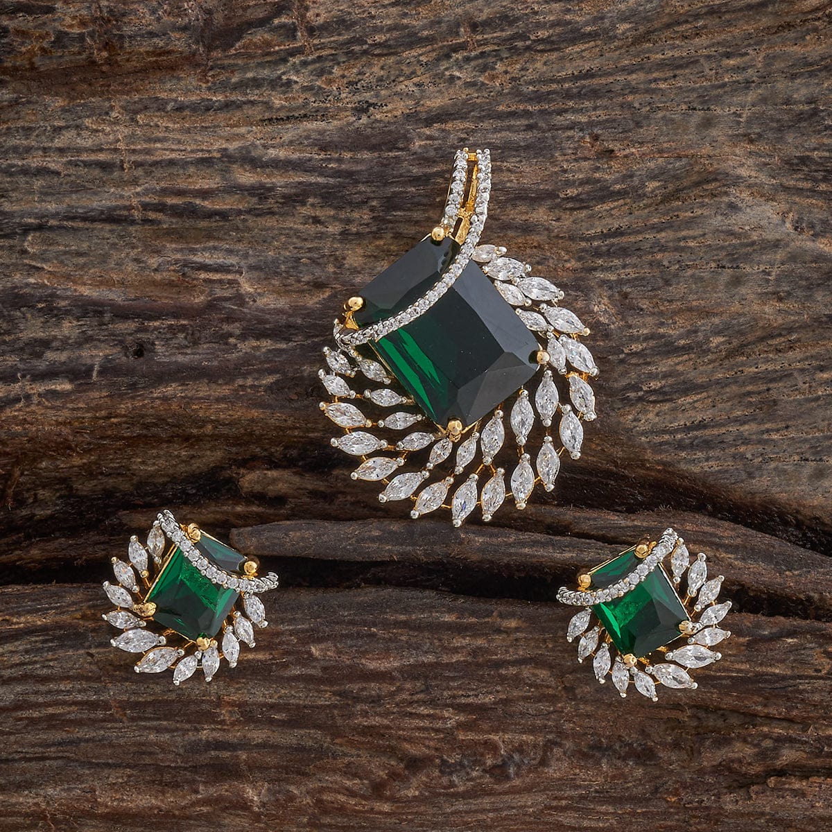 Zircon Pendant Set Zircon Pendant Earring 181542