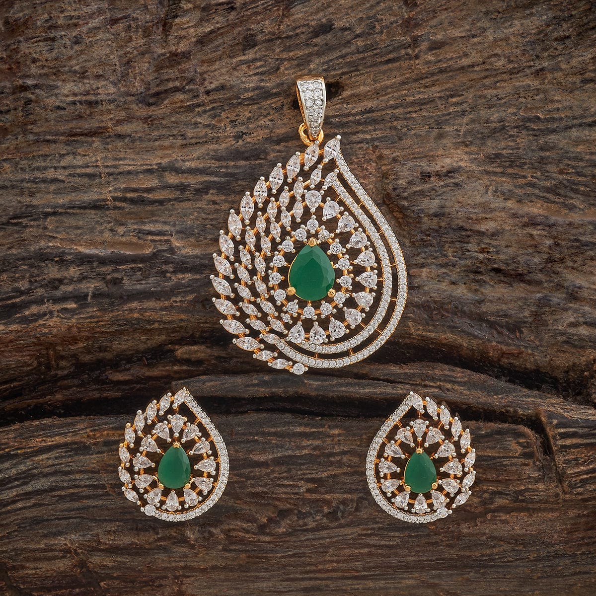 Zircon Pendant Set Zircon Pendant Earring 182053