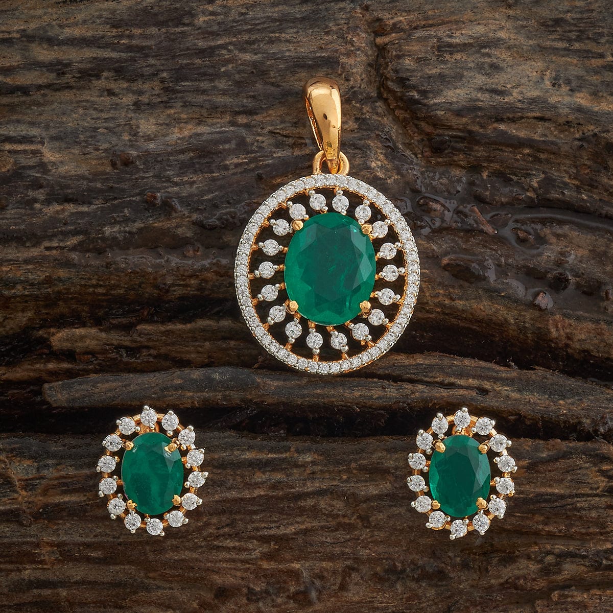 Zircon Pendant Set Zircon Pendant Earring 182055