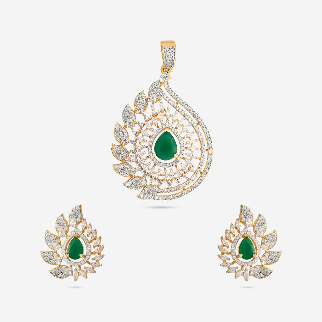 Zircon Pendant Set Zircon Pendant Earring 182431