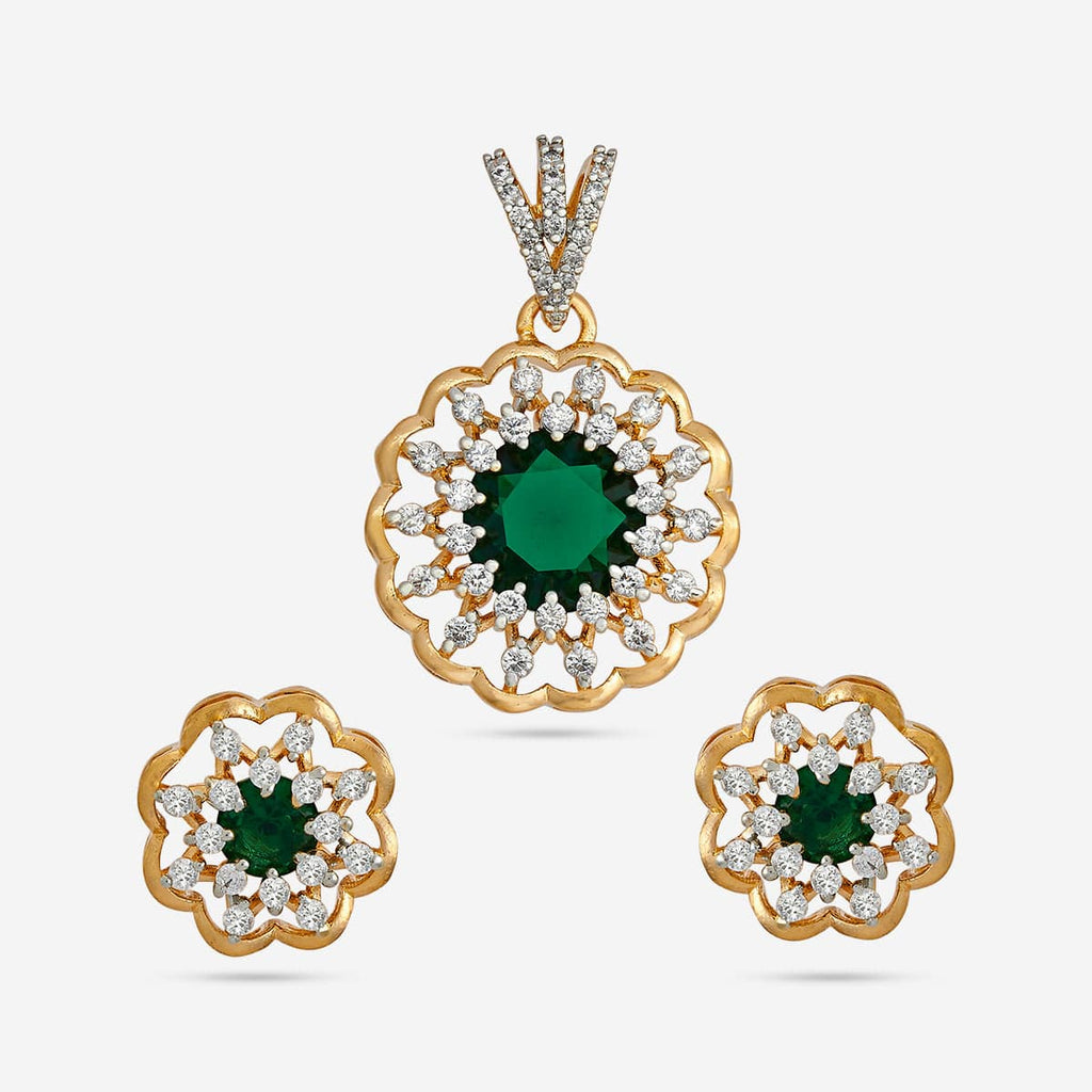 Zircon Pendant Set Zircon Pendant Earring 182478