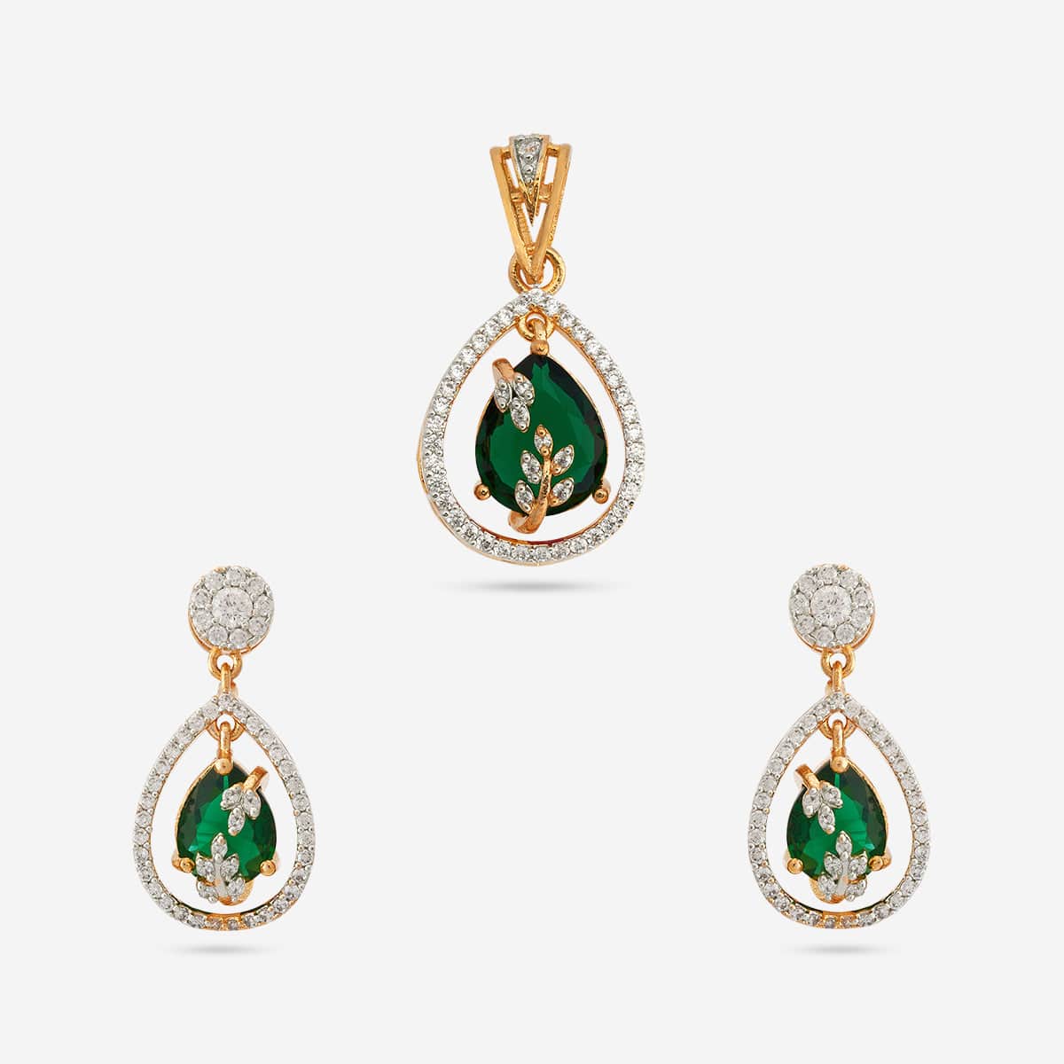 Zircon Pendant Set Zircon Pendant Earring 182481