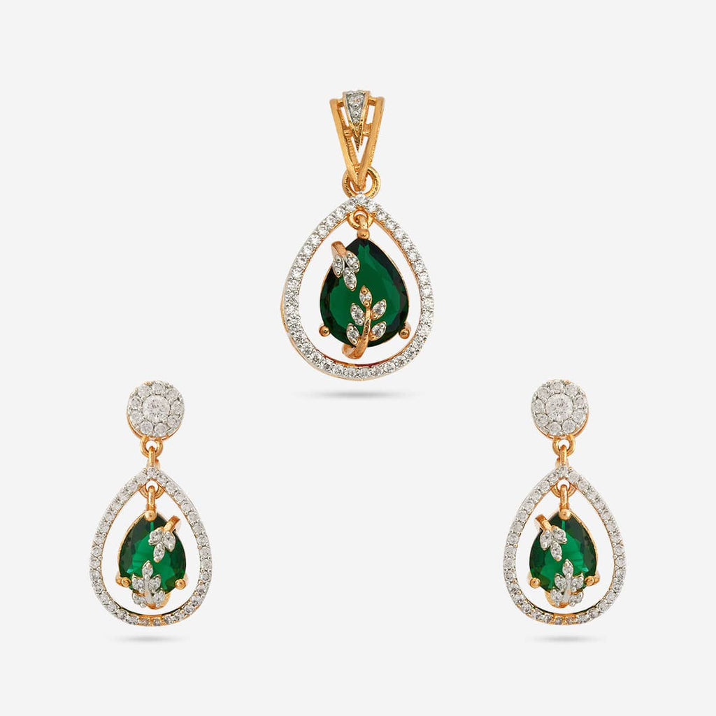 Zircon Pendant Set Zircon Pendant Earring 182481