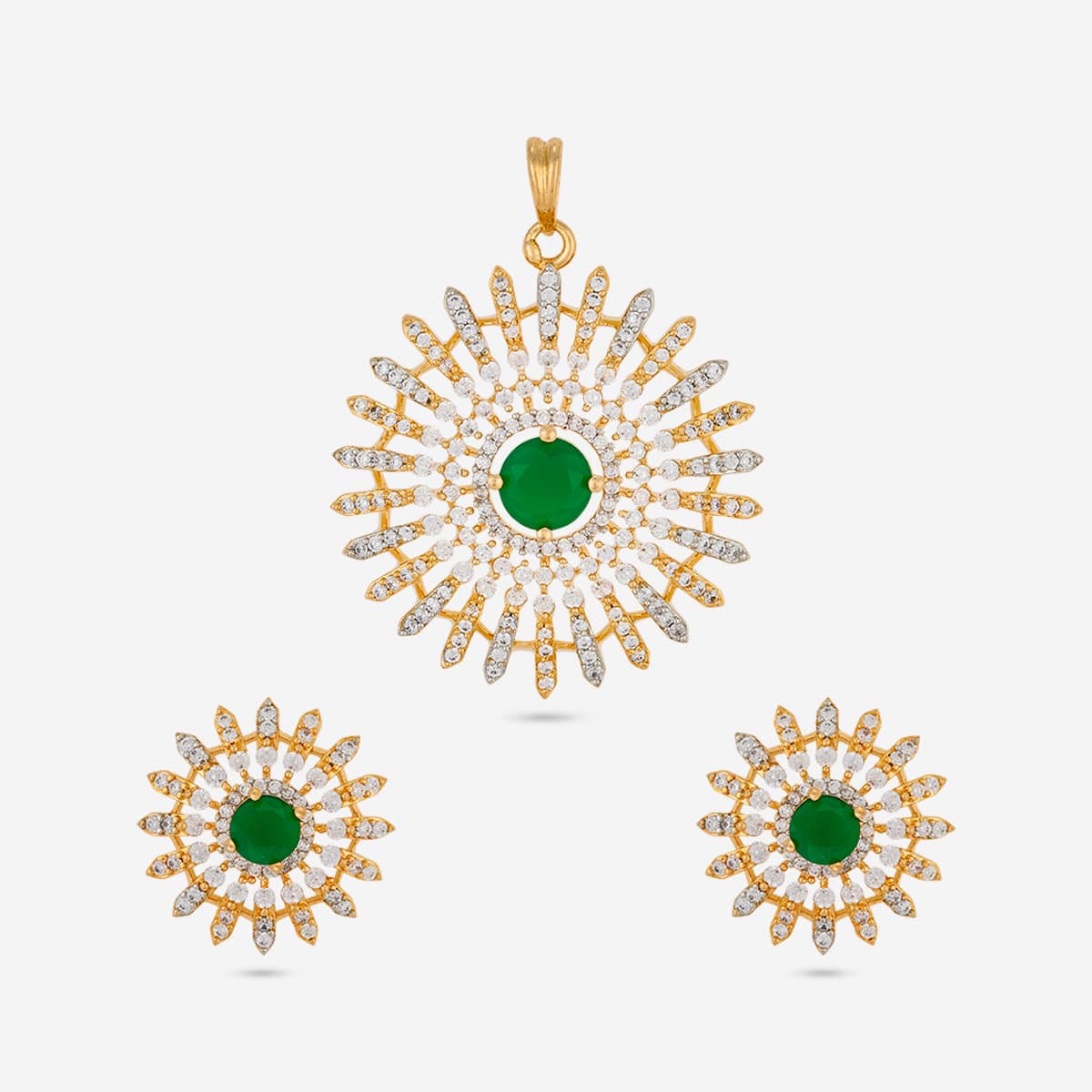 Zircon Pendant Set Zircon Pendant Earring 197433