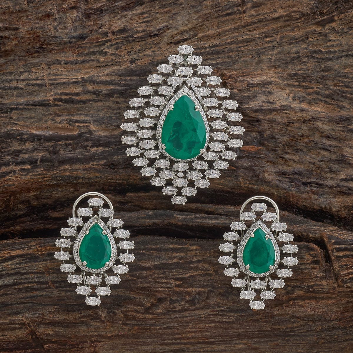 Zircon Pendant Set Zircon Pendant Earring 180325