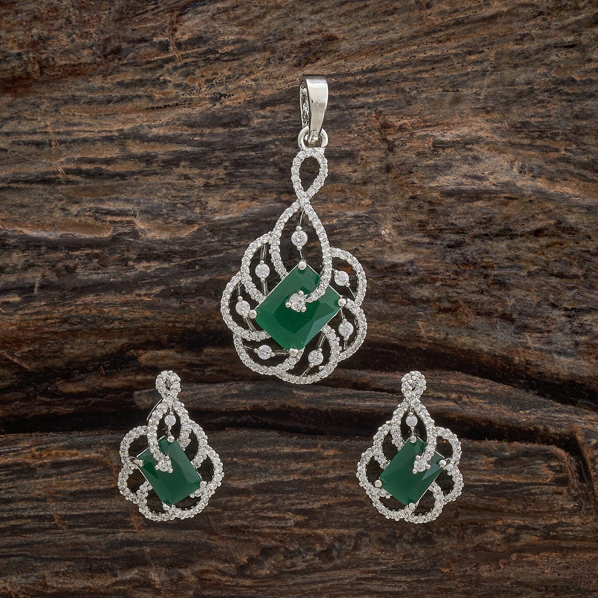 Zircon Pendant Set Zircon Pendant Earring 181213