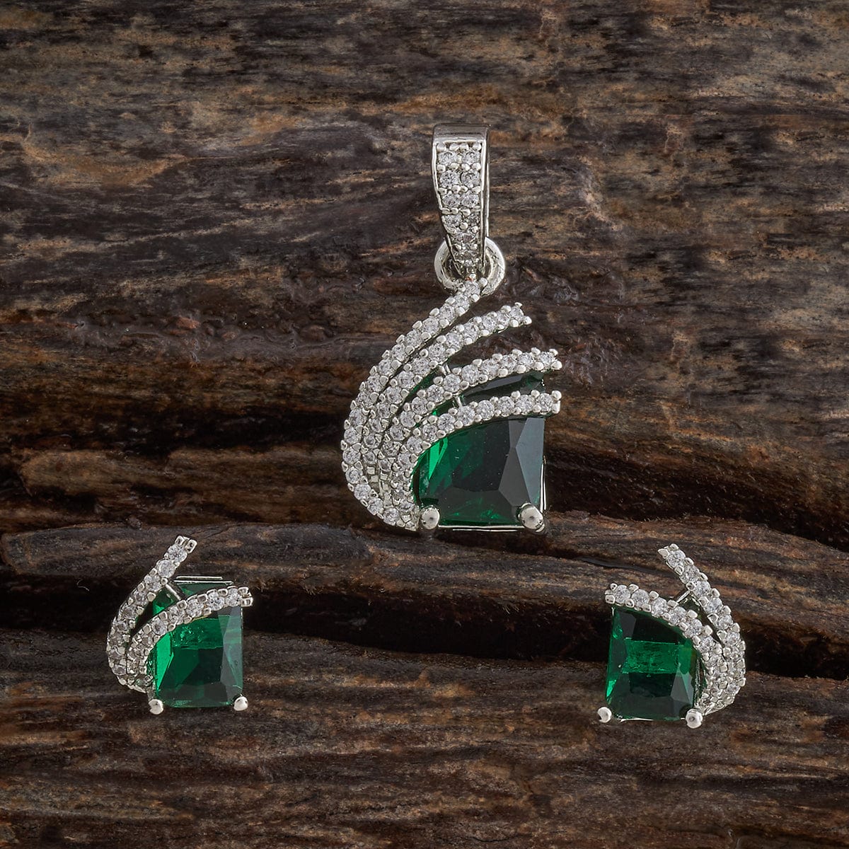 Zircon Pendant Set Zircon Pendant Earring 181544