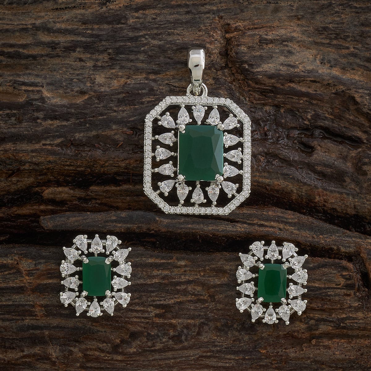 Zircon Pendant Set Zircon Pendant Earring 182056