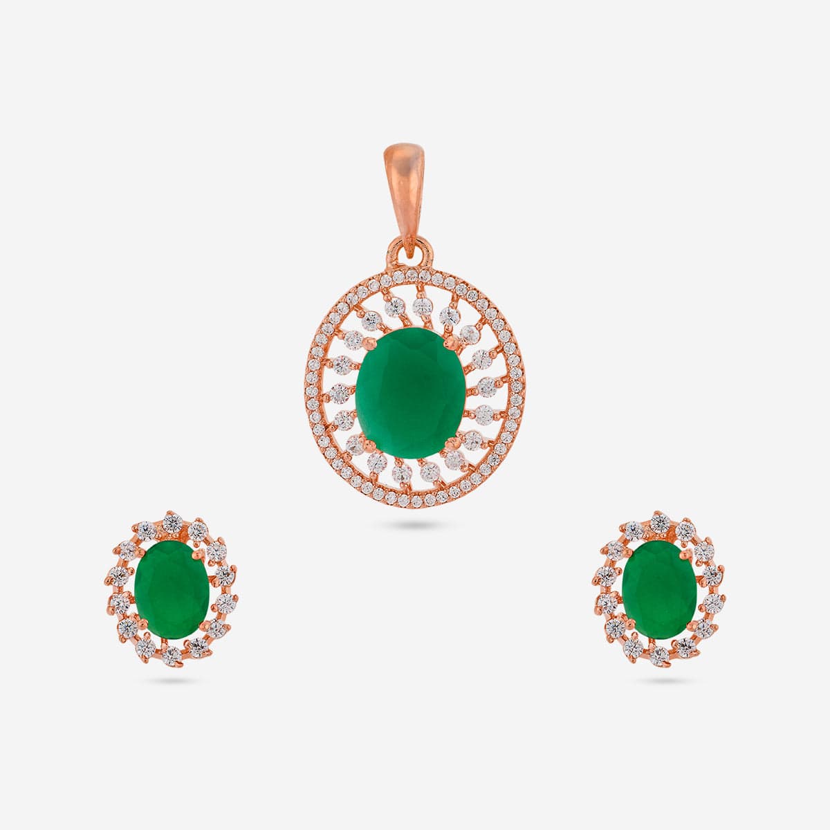 Zircon Pendant Set Zircon Pendant Earring 182055