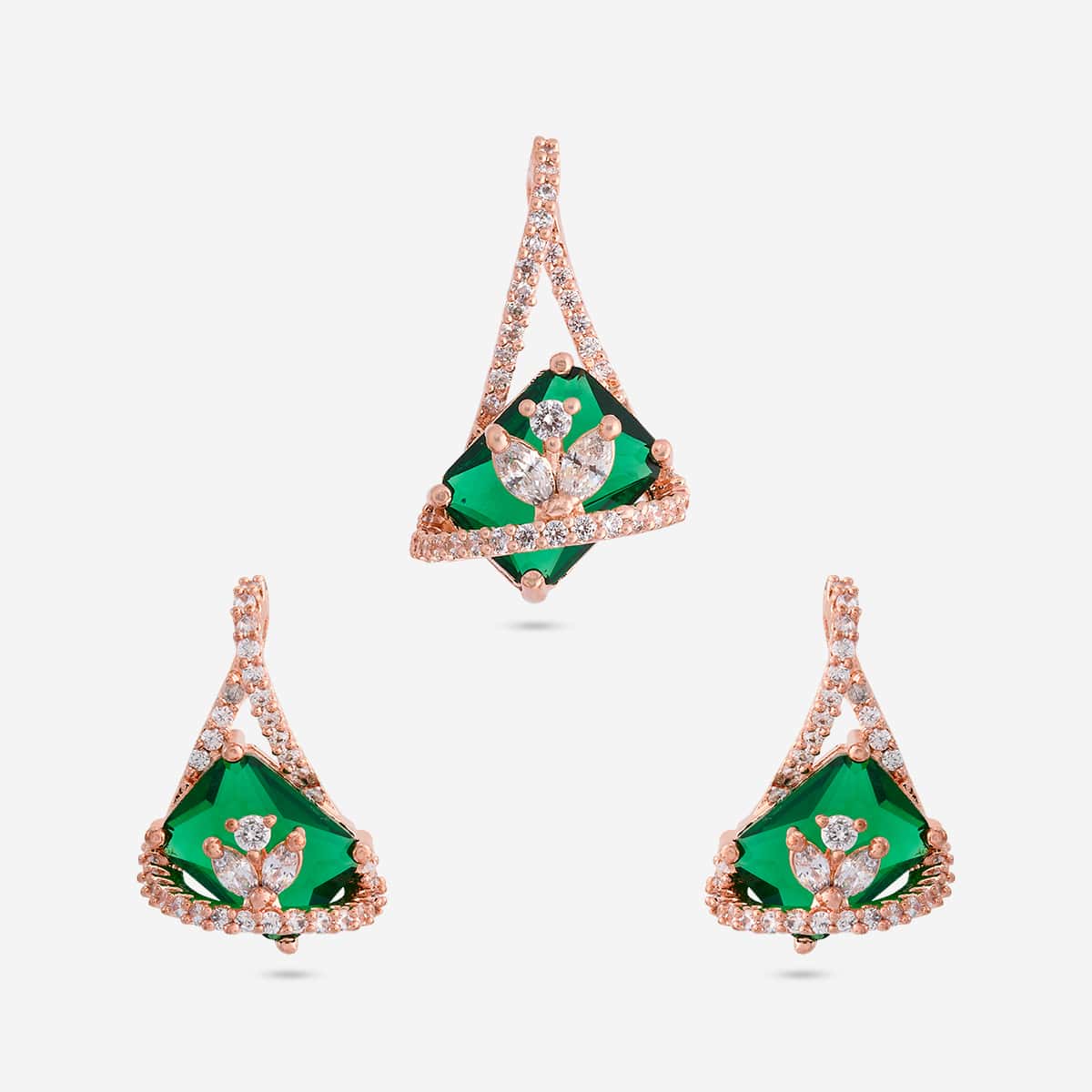 Zircon Pendant Set Zircon Pendant Earring 182479