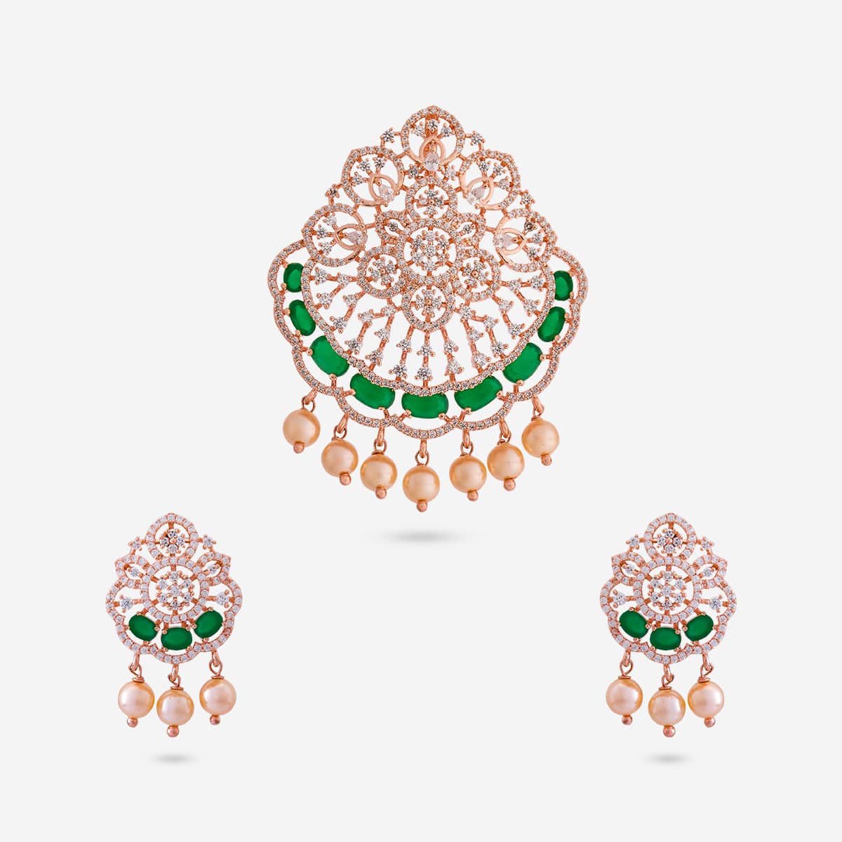 Zircon Pendant Set Zircon Pendant Earring 197137