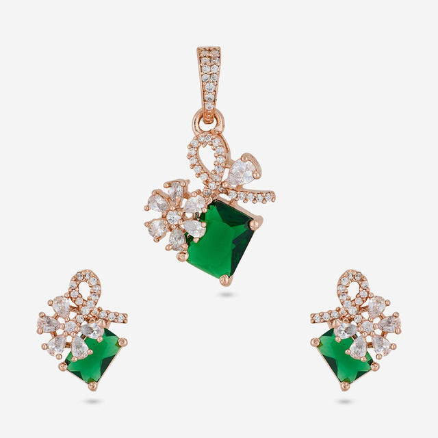 Zircon Pendant Set Zircon Pendant Earring 200541