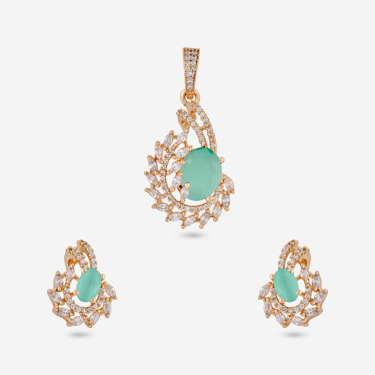 Zircon Pendant Set Zircon Pendant Earring 202363