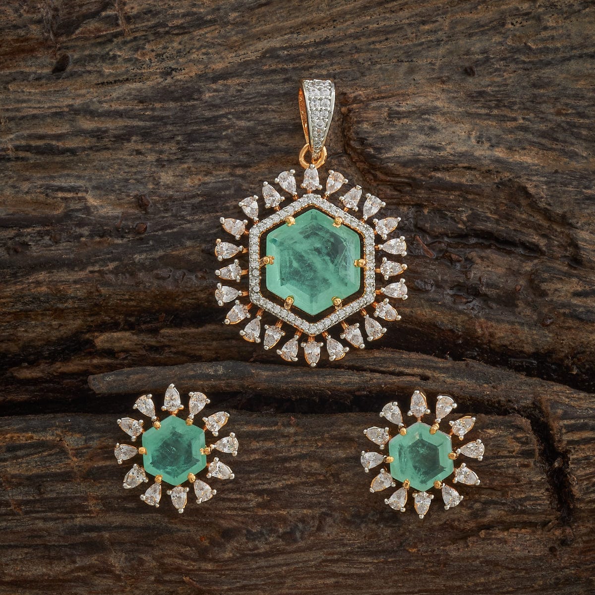 Zircon Pendant Set Zircon Pendant Earring 180316