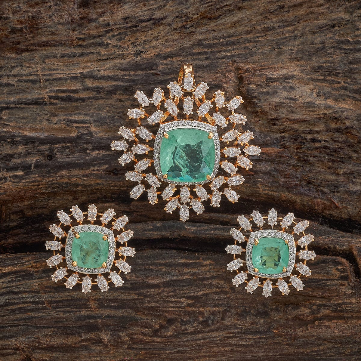 Zircon Pendant Set Zircon Pendant Earring 180322