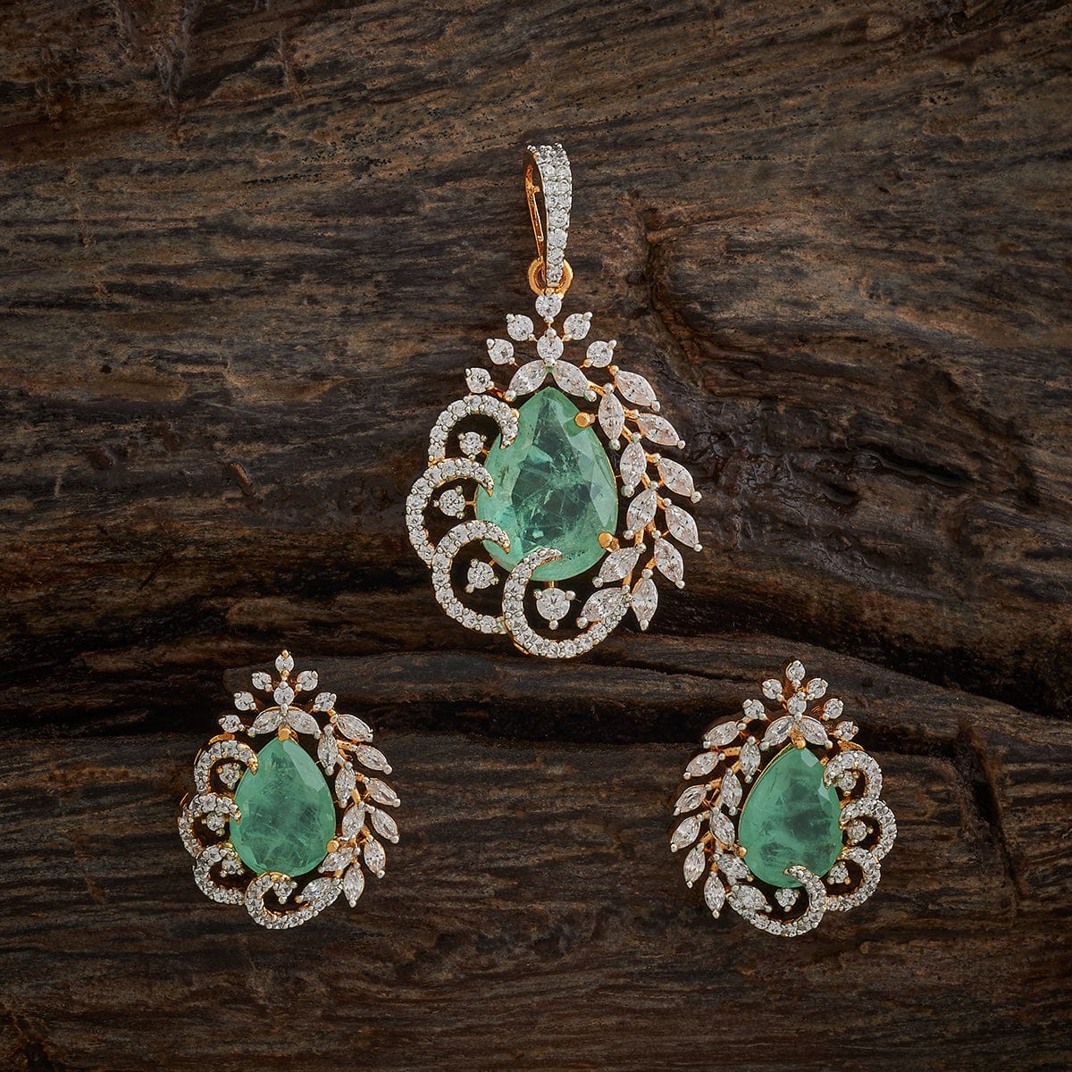 Zircon Pendant Set Zircon Pendant Earring 180326