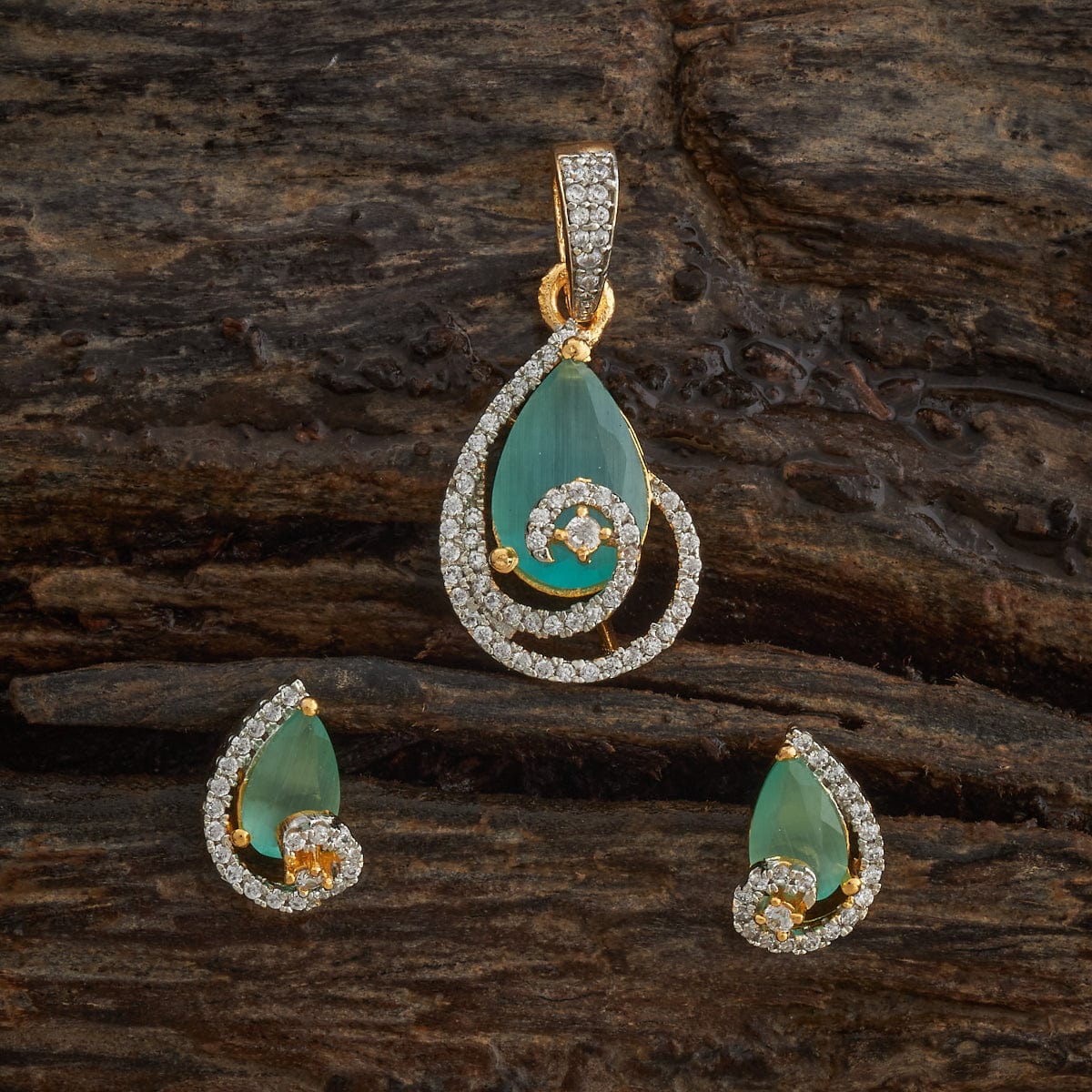 Zircon Pendant Set Zircon Pendant Earring 181551