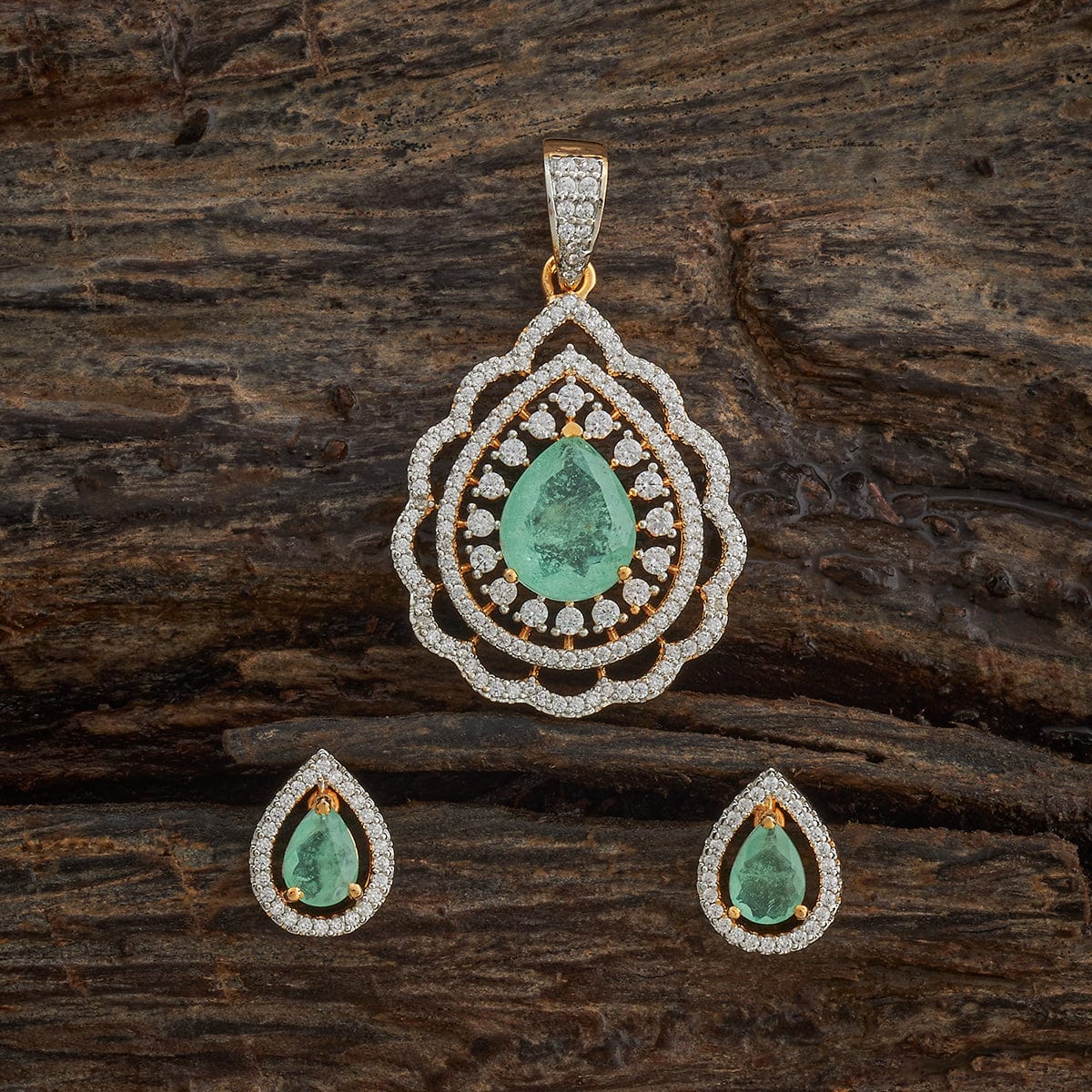 Zircon Pendant Set Zircon Pendant Earring 182057