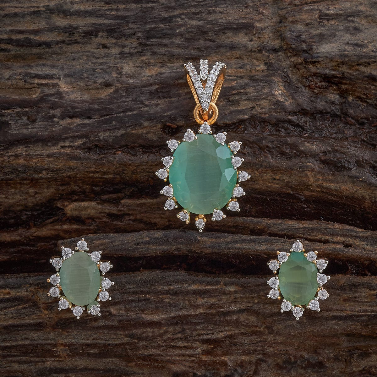 Zircon Pendant Set Zircon Pendant Earring 182476