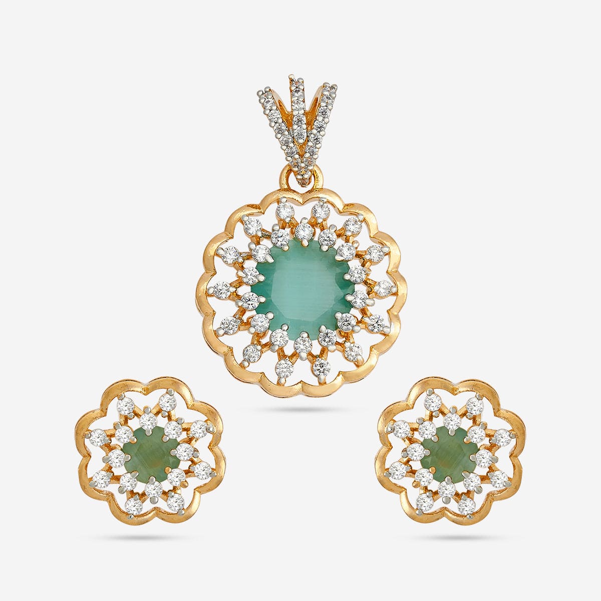 Zircon Pendant Set Zircon Pendant Earring 182478