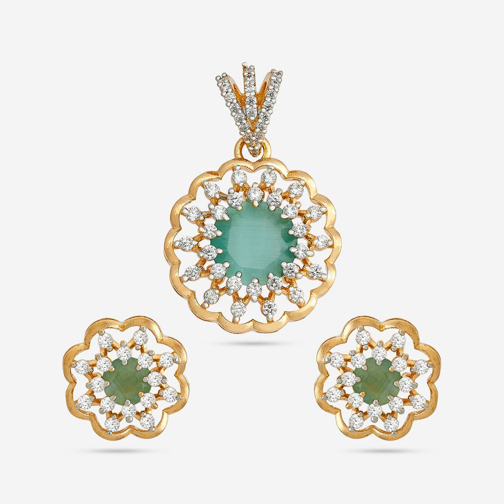 Zircon Pendant Set Zircon Pendant Earring 182478