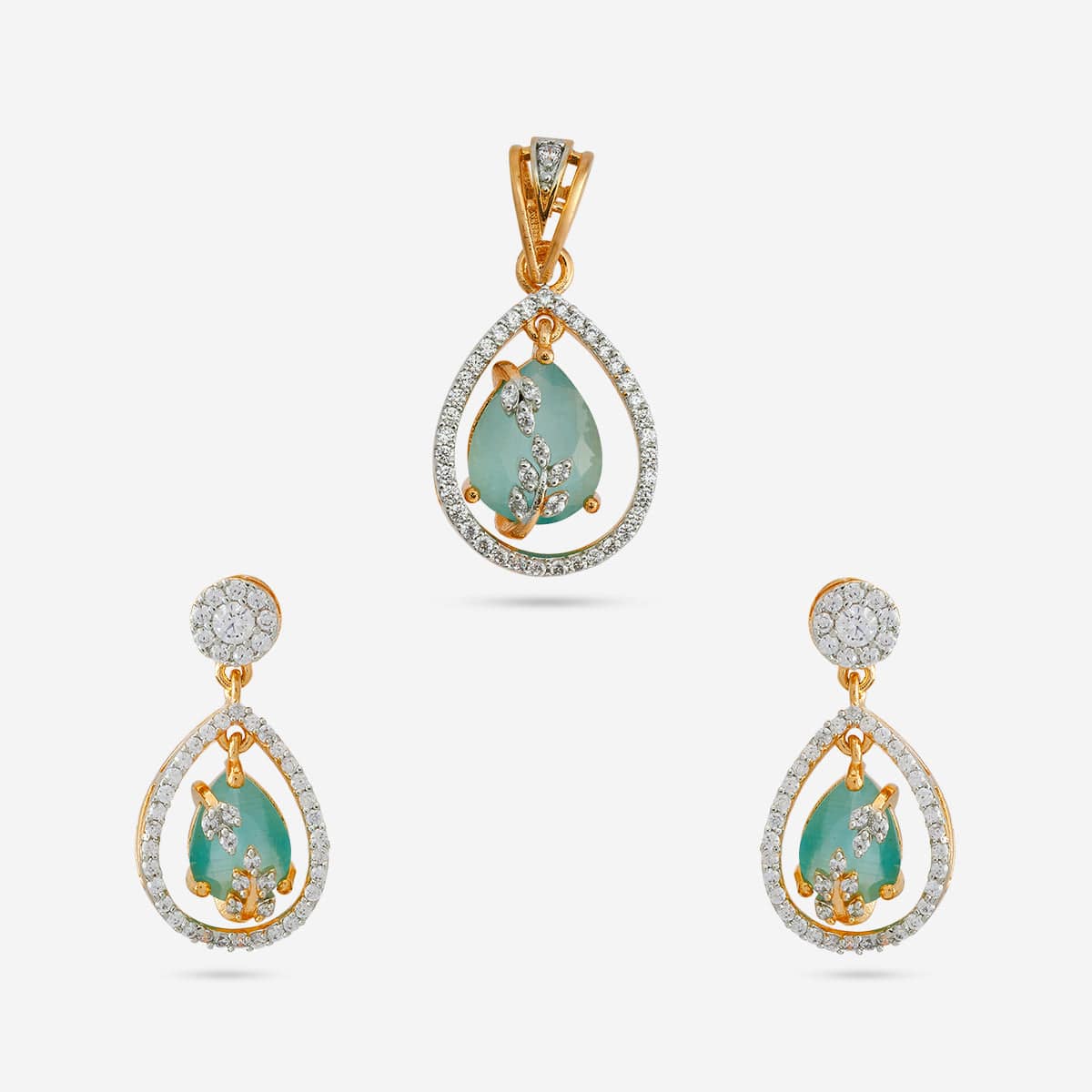 Zircon Pendant Set Zircon Pendant Earring 182481